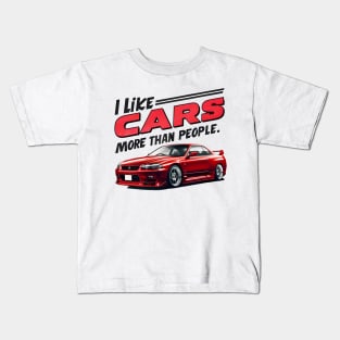 I like cars more than people Humorous Auto Enthusiast tee 2 Kids T-Shirt